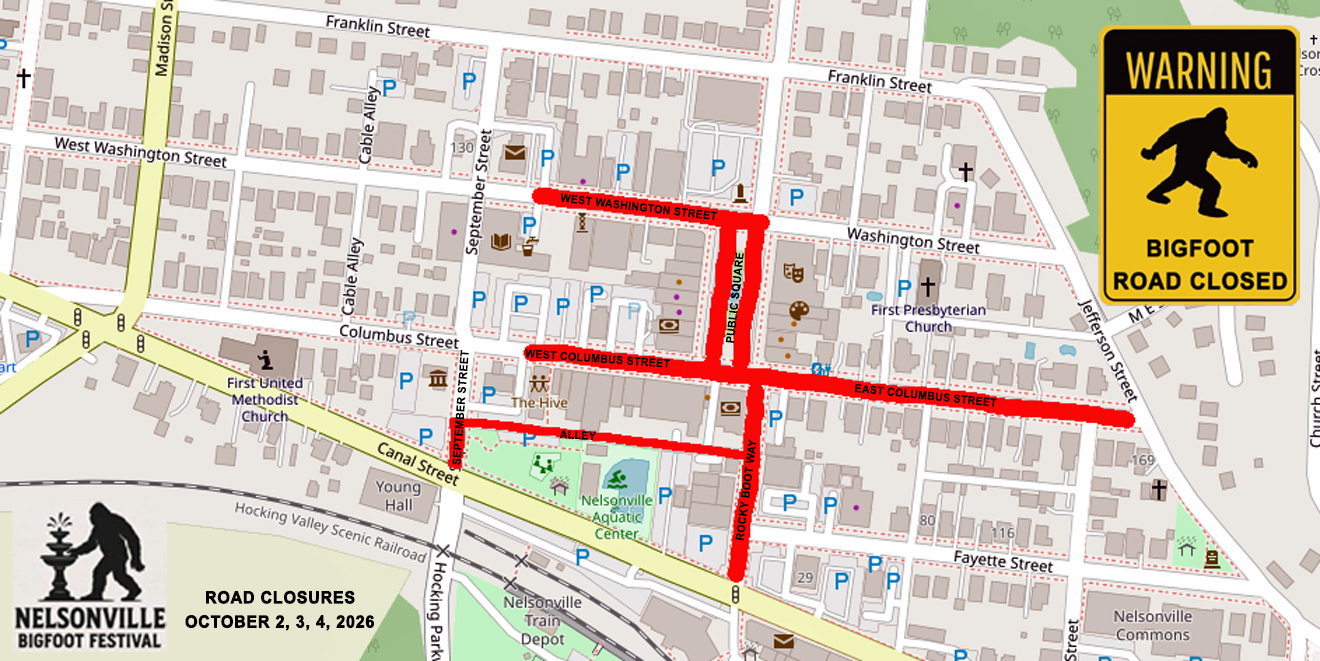 Map visually depicting the road closures described above