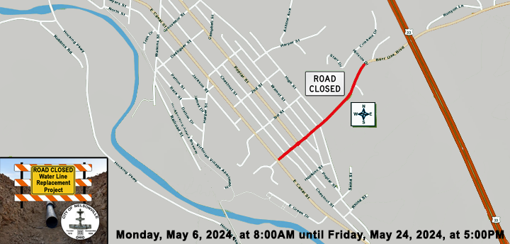 map showing the road closure on burr oak blvd