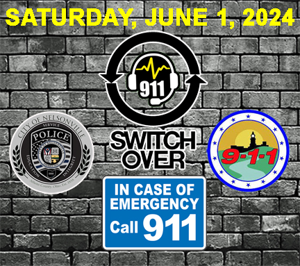 Informational graphic with details about the June 1st police dispatch change over to 911 only